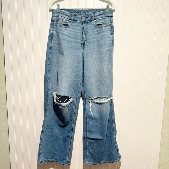 American Eagle Outfitters Denim - American Eagle Curvy Super High Rise Baggy Wide Leg Jeans Size 8